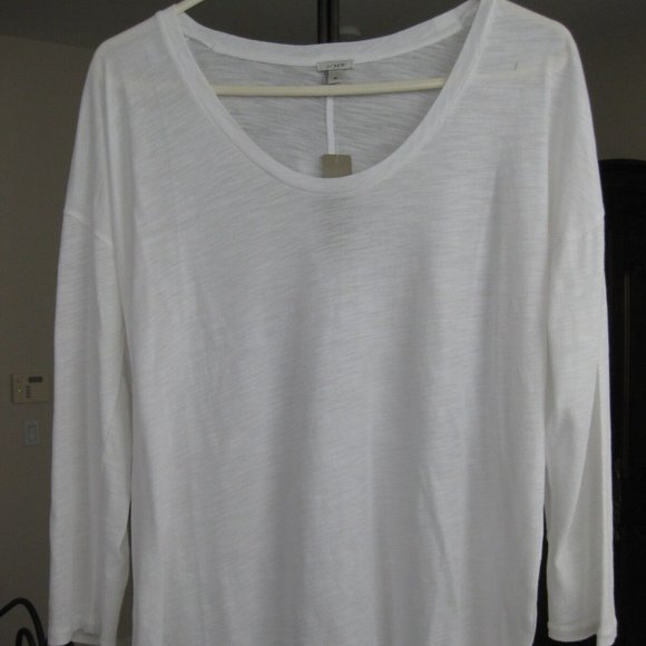 JCREW DRAPEY SWING TEE WHITE #08698 SIZE MEDIUM NWT - Picture 1 of 6